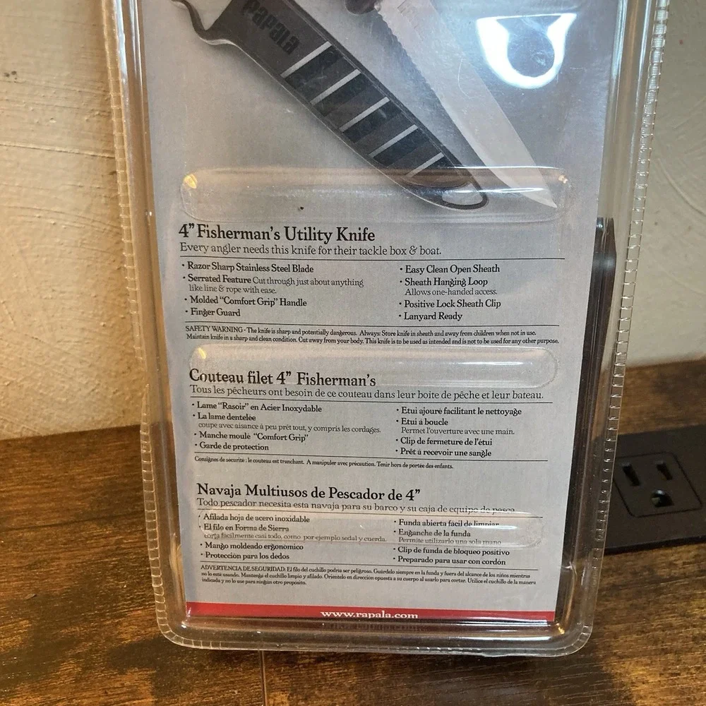 Rapala Fisherman's Utility Knife Black 4 inch‎ RUK4